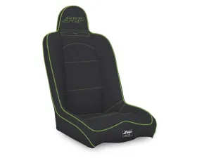 PRP Seats Daily Driver High Back Suspension Seat Black and Green Vinyl