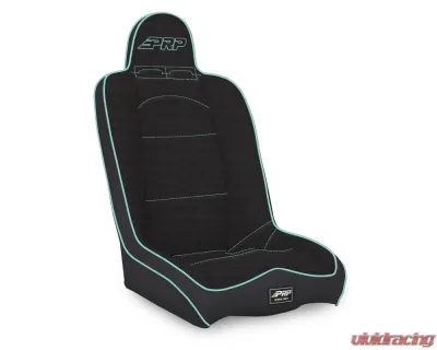 PRP Seats Daily Driver High Back Suspension Seat Black and Teal Tweed - A140110-50-238