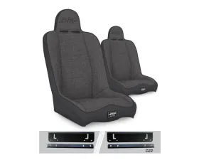 PRP Seats Daily Driver High Back Suspension Seats Kit Pair Gray Jeep Wrangler TJ 1997-2002