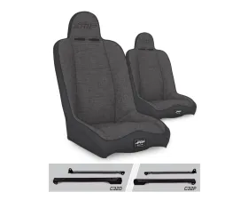 PRP Seats Daily Driver High Back Suspension Seats Kit Pair Gray Jeep Wrangler CJ7 | YJ