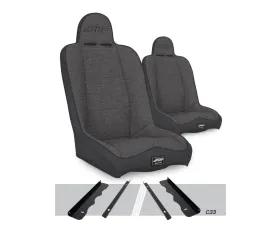 PRP Seats Daily Driver High Back Suspension Seats Kit Pair Gray Jeep Cherokee XJ 1995-2001