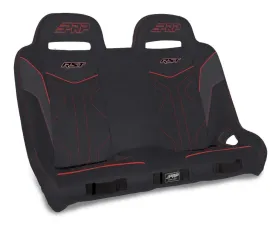 PRP Seats RST Quick Release Rear Suspension Bench Seat Black and Red Polaris RZR PRO XP4 PRO R4 Turbo R4 2020+
