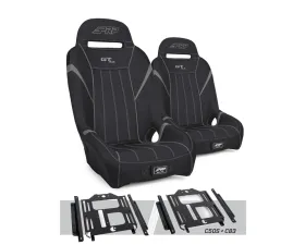 PRP Seats GT/S.E. Suspension Seats Kit Pair Black & Gray Polaris RZR 570 800 900