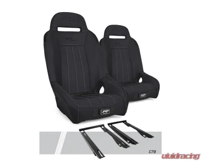 PRP Seats GT/S.E. Suspension Seats Kit Pair Black Polaris RZR PRO XP PRO R Turbo R - A5701-PORXP-C79-201
