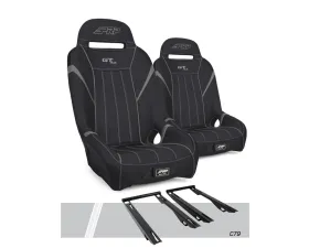 PRP Seats GT/S.E. Suspension Seats Kit Pair Black & Gray Polaris RZR PRO XP PRO R Turbo R