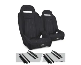 PRP Seats GT/S.E. Suspension Seats Kit Pair Black Polaris General RZR S 900 Trail XP 1000 Turbo S RS1