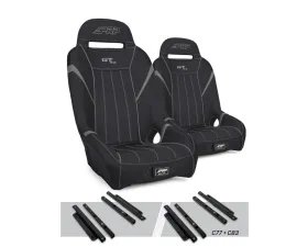 PRP Seats GT/S.E. Suspension Seats Kit Pair Black & Gray Polaris General RZR S 900 Trail XP 1000 Turbo S RS1