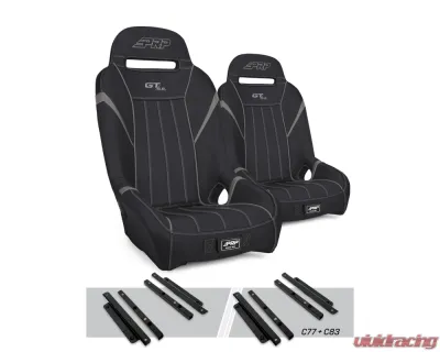 PRP Seats GT/S.E. Suspension Seats Kit Pair Black & Gray Polaris General RZR S 900 Trail XP 1000 Turbo S RS1 - A5701-PORXP-C83-203