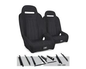 PRP Seats GT/S.E. Suspension Seats Mount & Slider Kit Pair Black Can-Am Maverick X3 | Maverick R