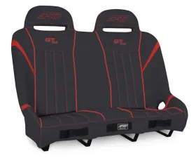 PRP Seats GT/S.E. Quick Release Rear Suspension Bench Seat Black and Red Polaris RZR PRO XP4 PRO R4 Turbo R4