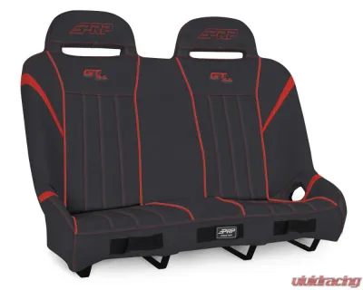PRP Seats GT/S.E. Quick Release Rear Suspension Bench Seat Black and Red Polaris RZR PRO XP4 PRO R4 Turbo R4 - A60-PORXP-QR-204