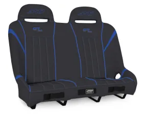 PRP Seats GT/S.E. Quick Release Rear Suspension Bench Seat Black and Blue Polaris RZR PRO XP4 PRO R4 Turbo R4