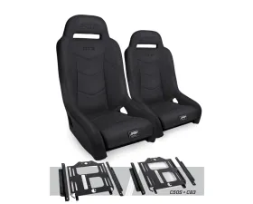PRP Seats GT3 Suspension Seats Kit Pair Black Polaris RZR 570 800 900
