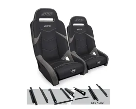 PRP Seats GT3 Suspension Seats Kit Pair Black & Gray Honda Talon