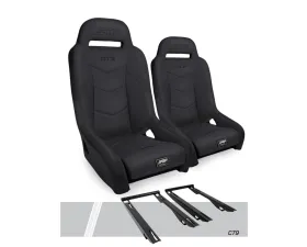 PRP Seats GT3 Suspension Seats Kit Pair Black Polaris RZR PRO XP PRO R Turbo R