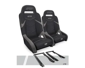 PRP Seats GT3 Suspension Seats Kit Pair Black & Gray Polaris RZR PRO XP PRO R Turbo R