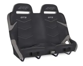 PRP Seats GT3 Quick Release Rear Suspension Bench Seat Black and Gray Polaris RZR PRO XP4 PRO R4 Turbo R4
