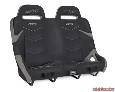 PRP Seats GT3 Quick Release Rear Suspension Bench Seat Black and Gray Polaris RZR PRO XP4 PRO R4 Turbo R4 - A74-PORXP-QR-203