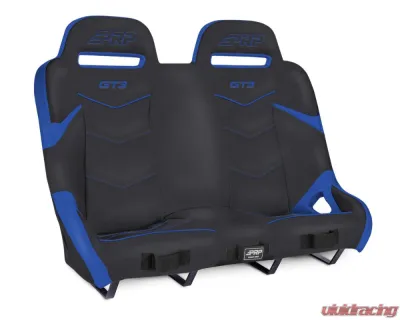 PRP Seats GT3 Quick Release Rear Suspension Bench Seat Black and Blue Polaris RZR PRO XP4 PRO R4 Turbo R4 - A74-PORXP-QR-V