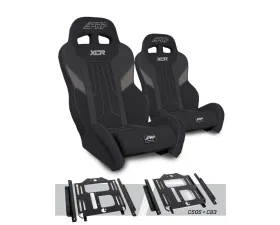 PRP Seats XCR Suspension Seats Kit Pair Black & Gray Polaris RZR 570 800 900