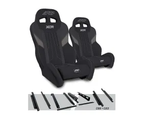 PRP Seats XCR Suspension Seats Kit Pair Black & Gray Honda Talon