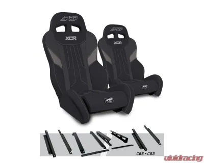PRP Seats XCR Suspension Seats Kit Pair Black & Gray Honda Talon - A8001-PORXP-C66-203