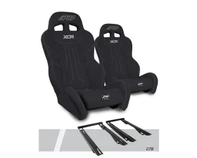 PRP Seats XCR Suspension Seats Kit Pair Black Polaris RZR PRO XP PRO R Turbo R