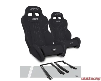PRP Seats XCR Suspension Seats Kit Pair Black Polaris RZR PRO XP PRO R Turbo R - A8001-PORXP-C79-201