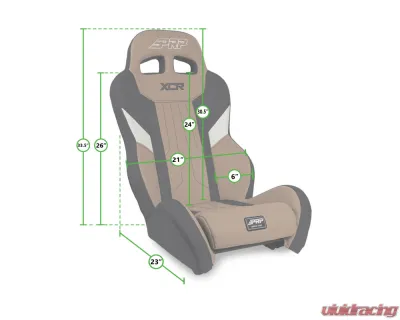 PRP Seats XCR Suspension Seats Kit Pair Black & Gray Polaris RZR PRO XP PRO R Turbo R - A8001-PORXP-C79-203