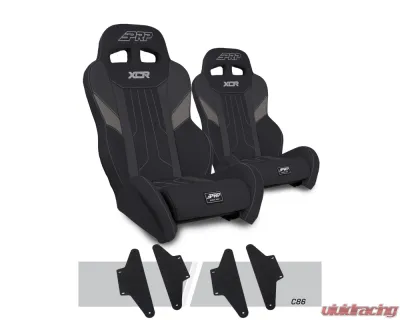 PRP Seats XCR Suspension Seats Kit Pair Black & Gray Can-Am Maverick X3 - A8001-PORXP-C86-203