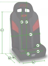 PRP Seats XCR Fold Flat Rear Suspension Seats Pair Red Polaris RZR PRO XP4 PRO R4 Turbo R4                                     - A8018-PORXP-204 - Image 2