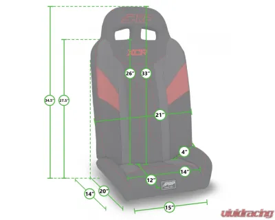 PRP Seats XCR Fold Flat Rear Suspension Seats Pair Red Polaris RZR PRO XP4 PRO R4 Turbo R4 - A8018-PORXP-204