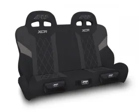 PRP Seats XCR Quick Release Rear Suspension Bench Seat w/ Diamond Stitch and Front Pockets Black and Gray Polaris RZR PRO XP4 PRO R4 Turbo R4