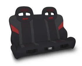 PRP Seats XCR Quick Release Rear Suspension Bench Seat Black and Red Polaris RZR PRO XP4 PRO R4 Turbo R4 2020+