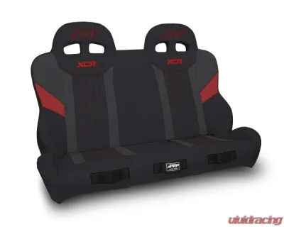 PRP Seats XCR Quick Release Rear Suspension Bench Seat Black and Red Polaris RZR PRO XP4 PRO R4 Turbo R4 2020+ - A8201-PORXP-QR-204