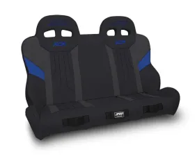 PRP Seats XCR Quick Release Rear Suspension Bench Seat Black and Blue Polaris RZR PRO XP4 PRO R4 Turbo R4 2020+