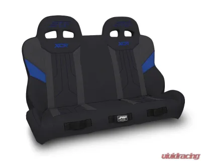 PRP Seats XCR Quick Release Rear Suspension Bench Seat Black and Blue Polaris RZR PRO XP4 PRO R4 Turbo R4 2020+ - A8201-PORXP-QR-V