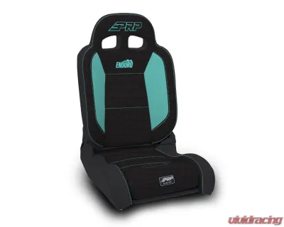 PRP Seats EnduroDaily Reclining Suspension Seat Black and Teal Tweed Driver - A8701044-50-238