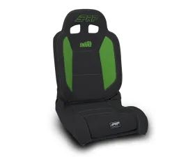 PRP Seats EnduroDaily Reclining Suspension Seat Black and Green Vinyl Passenger