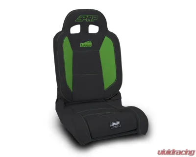PRP Seats EnduroDaily Reclining Suspension Seat Black and Green Vinyl Passenger - A8701045-201-W