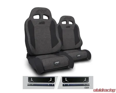 PRP Seats Enduro Elite Suspension Seat Trek Edition Kit Pair Gray Jeep Wrangler TJ 1997-2002 - A89010-C23-54