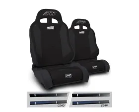 PRP Seats Enduro Elite Suspension Seat Trek Edition Kit Pair Black Jeep Wrangler TJ 2003-2006