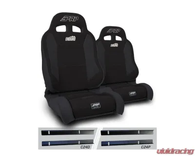 PRP Seats Enduro Elite Suspension Seat Trek Edition Kit Pair Black Jeep Wrangler TJ 2003-2006 - A89010-C24-50