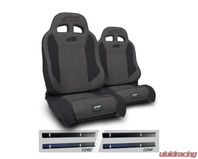 PRP Seats Enduro Elite Suspension Seat Trek Edition Kit Pair Gray Jeep Wrangler TJ 2003-2006 - A89010-C24-54