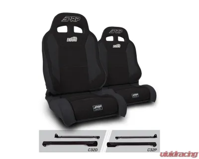 PRP Seats Enduro Elite Suspension Seat Trek Edition Kit Pair Black Jeep Wrangler CJ7 | YJ - A89010-C32-50