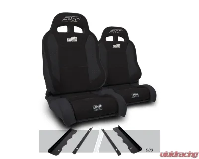 PRP Seats Enduro Elite Suspension Seat Trek Edition Kit Pair Black Jeep Cherokee XJ 1995-2001 - A89010-C33-50
