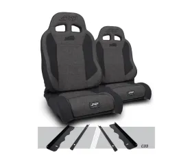 PRP Seats Enduro Elite Suspension Seat Trek Edition Kit Pair Gray Jeep Cherokee XJ 1995-2001
