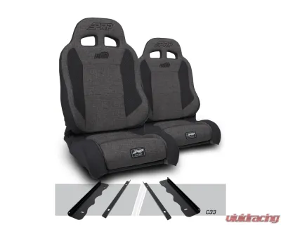 PRP Seats Enduro Elite Suspension Seat Trek Edition Kit Pair Gray Jeep Cherokee XJ 1995-2001 - A89010-C33-54