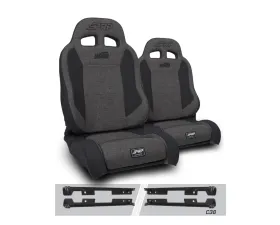 PRP Seats Enduro Elite Suspension Seat Trek Edition Kit Pair Gray Jeep Wrangler JK | JKU