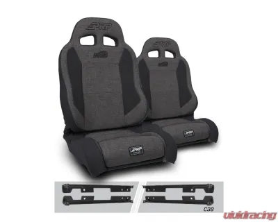 PRP Seats Enduro Elite Suspension Seat Trek Edition Kit Pair Gray Jeep Wrangler JK | JKU - A89010-C38-54